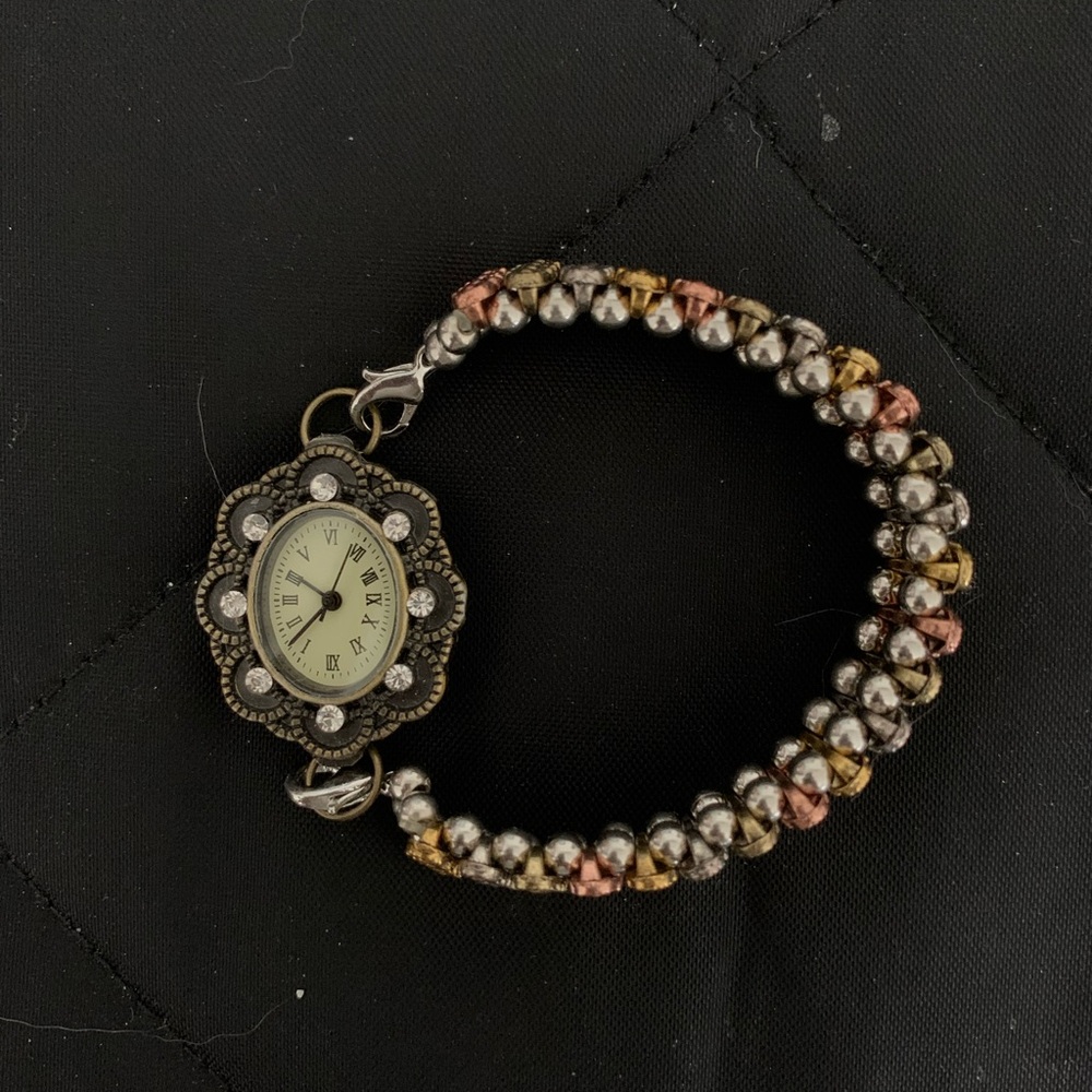 Vintage Bracelet Watch with Metallic Tones